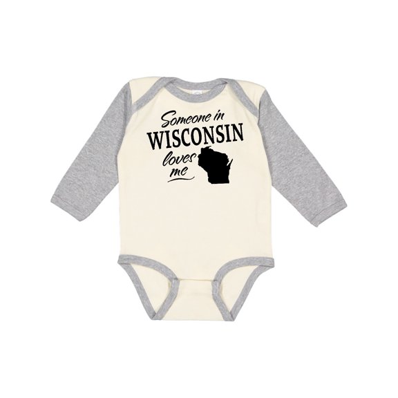 Inktastic Someone in Wisconsin Loves Me Boys or Girls Long Sleeve Baby Bodysuit