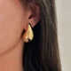 thumbnail image 2 of Pendientes grandes de gota de agua Deng para mujer, doble lágrima gruesa, Plata de Ley 925 chapada en oro, joyería llamativa para las orejas, 2 of 2