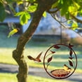 thumbnail image 4 of Comedero para pájaros de rama de hierro redondo vintage, alimentador de disco de jardín al aire libre, diseño rústico de estilo rural, resistente a la intemperie, fácil de limpiar y llenar, 4 of 7