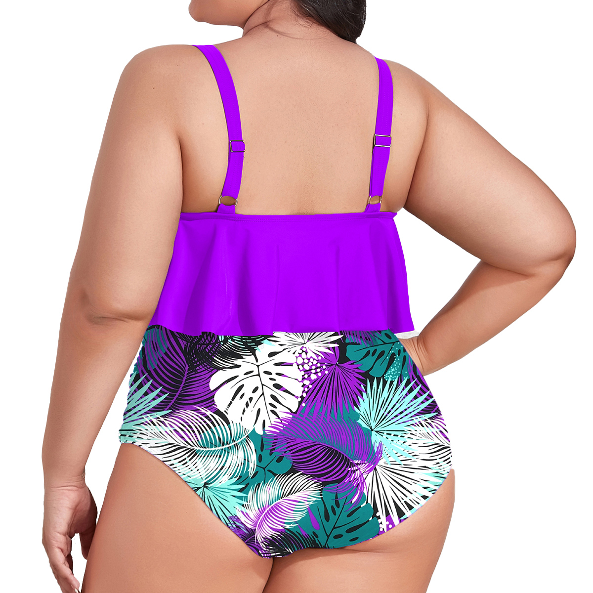 Stessotudo Two Piece Tank Swimsuits for Large Busted Women Strappy Floral  Print Ruffle Swim Dress Tummy Control Bathing Suits, Purple #2, Large :  : Clothing, Shoes & Accessories