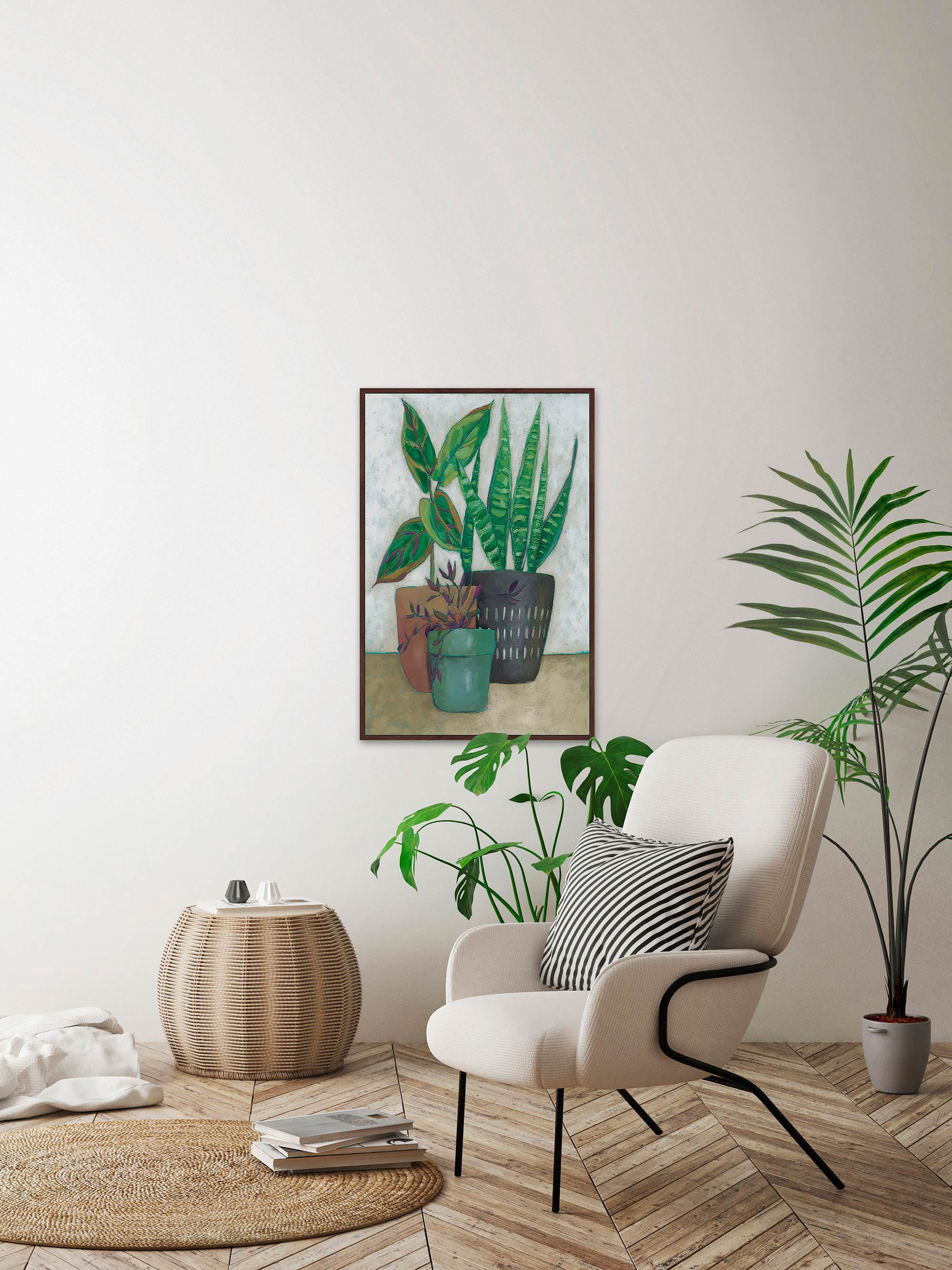 House Garden I Floater Framed Painting Print on Canvas