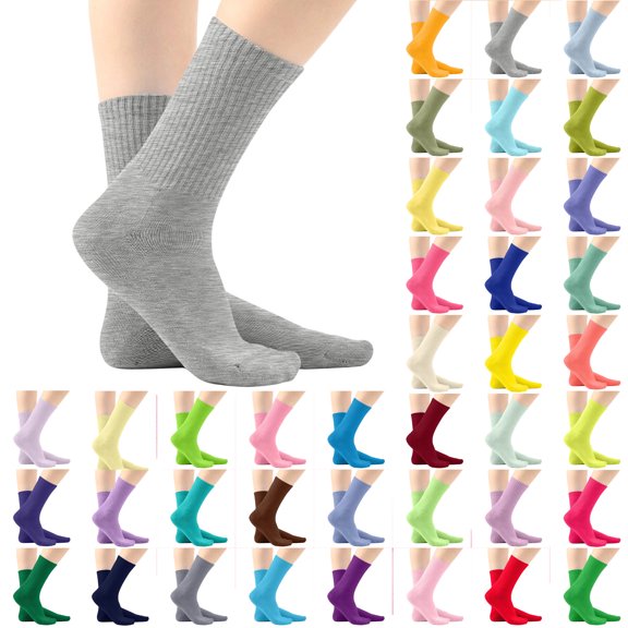 Kids Classics Crew Socks Boy Girls Athletic Breathable Casual Socks Children's Solid Color Straight-leg Stockings Mid-calf Socks 5-13 Years