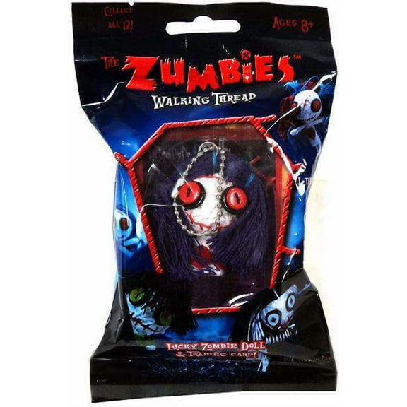 The : Walking Thread Lucky Zombie Doll & Trading Card Keychain - Sally