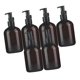 thumbnail image 4 of Dispensador de jabón de manos multiusos portátil con bomba, 6 unidades, dispensador de champú marrón negro 300ml, 4 of 9