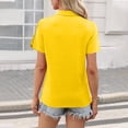 thumbnail image 3 of Dresfit Polo Shirts for Woman Collared Short Sleeve Dressy Tops Summer 2026 V Neck Sun Protection Tennis Blouses Breathable Upf 50+ Elastic Golf Basic Tees Yellow S, 3 of 4