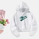 thumbnail image 1 of Sudadera con capucha para mujer, sudadera con capucha de gran tamaño para mujer, estampado verde, sudadera blanca de manga larga de moda, sudadera con XL, 1 of 10