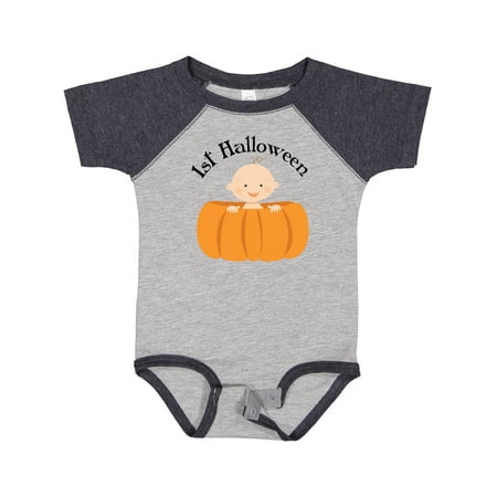 

Inktastic 1st Halloween Baby Pumpkin Boys or Girls Baby Bodysuit