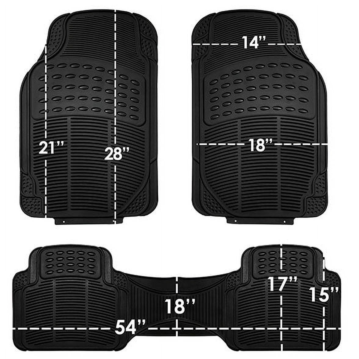 FH Group Climaproof Vinyl Black Car Floor Mats, Universal Fit 3pc Full Set with Air Freshener