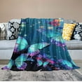thumbnail image 2 of ONETECH Butterfly Throw Blanket Super Soft Lightweight Flannel Blankets for Bed Couch Sofa, All Season Warm Cozy Plush Blanket, 2 of 6