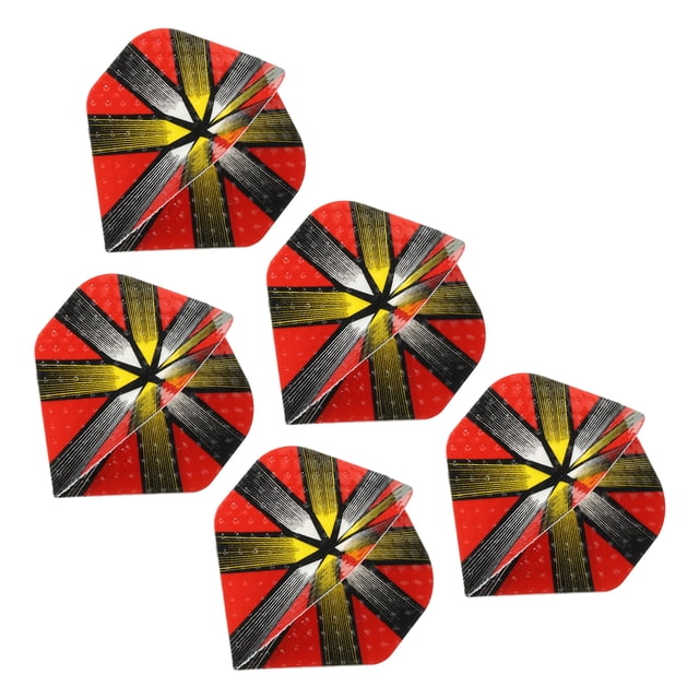 Unique Bargains Fléchettes Minces, Lot de 5 Accessoires en Aluminium, Ton Rouge Jaune Argent