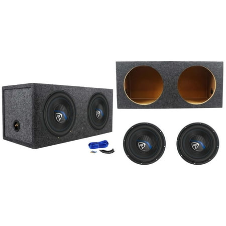 (2) Rockville K5 W12K5S2 12" 1400 Watt Car Subwoofers+Sealed Sub Box Enclosure