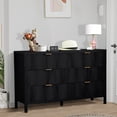 thumbnail image 4 of YOCWO Fluted 6 Drawer Dressers for Bedroom, 48" Wide Modern Chest of Drawer, Black, 4 of 8