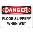 thumbnail image 1 of SignMission OS-CL-A-1218-L-19989 12 x 18 in. OSHA Danger Sign - Floor Slippery When Wet, 1 of 1