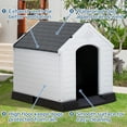 thumbnail image 7 of Extra Large Dog House for Large Medium Dogs 41x37.4x39 inch Plastic Water Resistant Dog Houses with Hight Base Support for Winter Tough Durable House with Air Vents Elevated Floor, Grey, 7 of 7