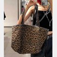 thumbnail image 4 of Leopard print large capacity single shoulder shopping tote bag for women 26s, 4 of 5
