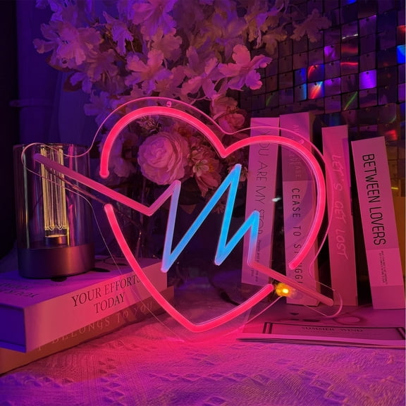 iDecoMart Dynamic Heart Neon Light, 16 in x 11.42 in, Unique Design & Exquisite Appearance