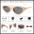 thumbnail image 6 of SA106 Womens Classic Mod Soft Cat Eye Plastic Sunglasses / Pink Frame - Black Lens, 6 of 8