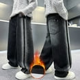 thumbnail image 2 of JLMSPLWG Cargo Denim Jeans Kids Harem Pants Boys Solid Color Baggy Grunge Denim Jean Toddler Irregular Y2k Sutures Hip Hop Jeans Kids Clothes 14-16, 2 of 8