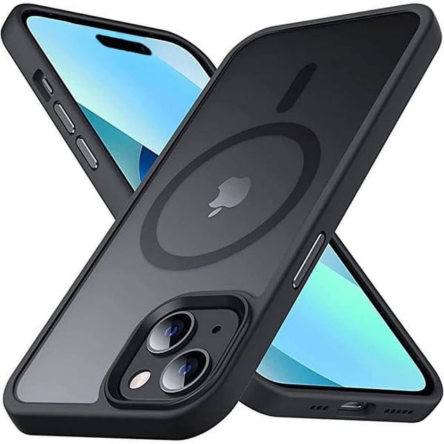 Entronix Funda Resistente y Magnética Compatible con iPhone 15 Plus: Protección Mate a Prueba de Golpes con Bordes Reforzados, Color Negro
