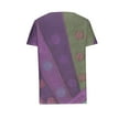 thumbnail image 5 of ALLLIST Short Sleeve Ladies Tops V-Neck Purple Graphic T-Shirts Casual Button Womens T Shirts, 5 of 5