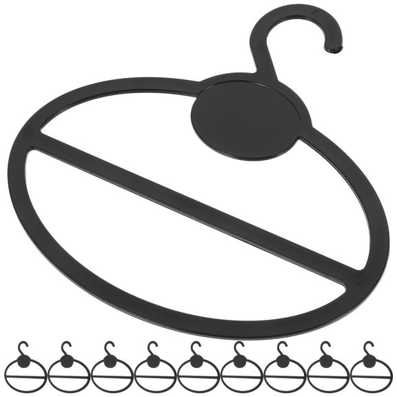 FONDOTIN 10Pcs Space Saving Black Scarf Rack Hangers for Closet and Home Organization