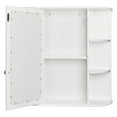 thumbnail image 5 of 3-Tier Wall Mounted Cabinet Shelf Single Door Mirror Indoor Bathroom, White, 5 of 12