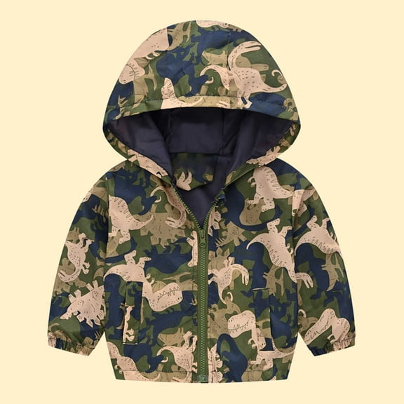 Toddler Baby Girls Boys Waterproof Hooded Coat Jacket Outwear Raincoat Hoodies Army Green 5-6Years