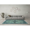 thumbnail image 3 of Ahgly Company Indoor Rectangle Medallion Light Blue Traditional Area Rugs, 2' x 3', 3 of 4