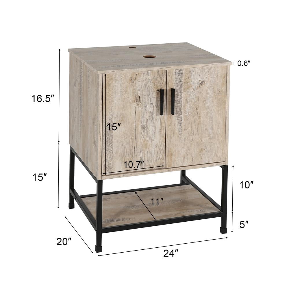Eclife 24-Inch Oak Bathroom Vanity Base Only, 1-Pack