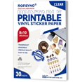 thumbnail image 1 of baomifa-8x10 Printable Vinyl Sticker Paper Waterproof, Removable Self Adhesive Vinyl Sticker Sheets for Inkjet and Laser Printer, 30 Pack, 8R Size, Milky Transparency, 1 of 4