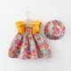 thumbnail image 2 of Vestido de verano con mangas voladoras y estampado floral, falda pequeña con mangas voladoras para niñas para enviar el mismo sombrero, 2 of 5