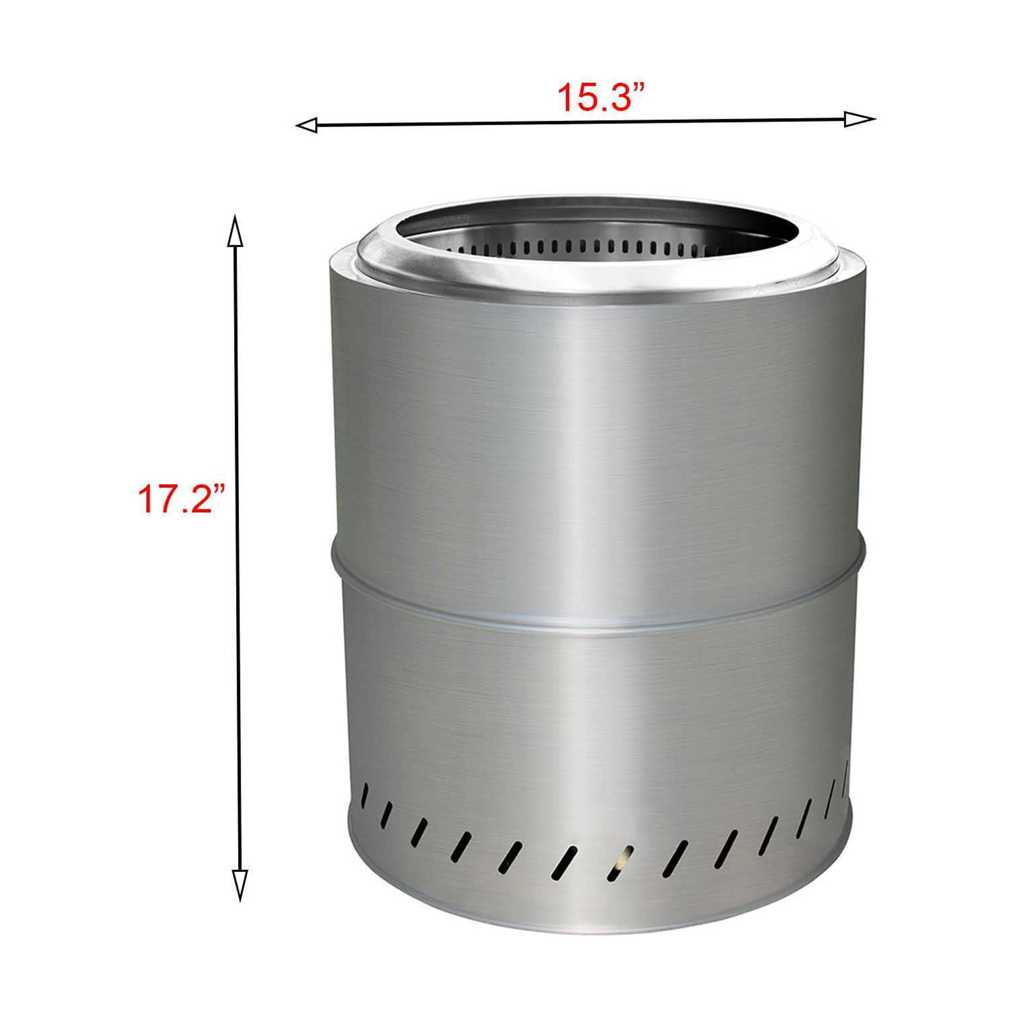 Aimee Lii 15" Smokeless Fire Pit Outdoor Wood Burning Portable Fire Pit Stainless Steel for Camping Bonfire, Outdoor Heating, Bonfire, and Picnic