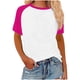 thumbnail image 1 of Tops de Cuello Redondo para las Mujeres en Contraste Impreso Suéter de Manga Corta Top de Moda, Blusa Casual Ligera para Diario, 1 of 5