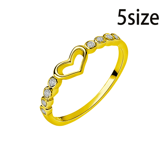 DESIGNICE Promise Ring Gift Rose Gold Ring Electroplating Wedding Band Size 5