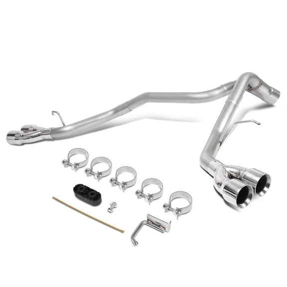 DNA Motoring CBE-MU-YUKON09-62L For 2009 to 2013 Cadillac Escalade GMC Yukon 6.2L Axle Cat Back Exhaust System w/Quad Dual 3.5"OD Stainless Muffler Tip 10 11 12