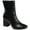 Black, variant on Journee Collection Womens Trevi Faux Leather Block Heel Ankle Boots