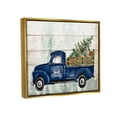 thumbnail image 3 of Stupell Industries Merry Christmas Blue Holiday Truck Graphic Art Metallic Gold Floating Framed Canvas Print Wall Art, Design by Kim Allen, 3 of 8