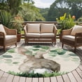 thumbnail image 4 of Round Rugs 8 Ft, Easter Non Slip Area Rugs for Kitchen Bedroom Entryway, Country Spring Rabbit Botanical Eucalyptus Leaves Washable Carpet Runner Rug Floor Mats for Bedroom Home Decor, 4 of 8