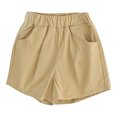 thumbnail image 4 of Delliss Girls Cotton Shorts Drawstring Casual Elastic Waist Jogger Shorts with Pockets Summer Solid Pull On Shorts, 4 of 4