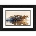 thumbnail image 1 of Summer2016 18x12 Black Ornate Wood Framed with Double Matting Museum Art Print Titled - Horses, 1 of 4