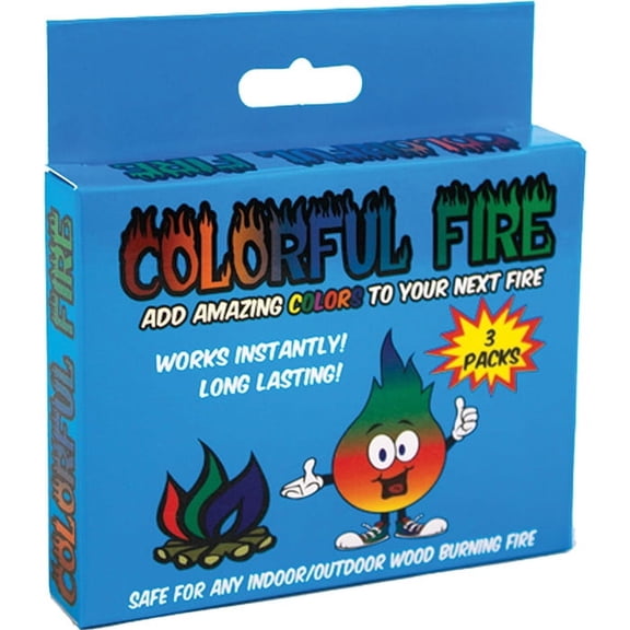 Vibrant Colorful Fire 3-Pack Box Tinder for Bright and Beautiful Flames