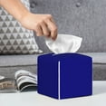 thumbnail image 6 of Sikiie Navy Leather Tissue Box Cover Square, tissue box holder, Tissue Box with Bottom Belt-5.2”x5.2”x5.2”, 6 of 7