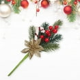 thumbnail image 4 of Palillos de Navidad en Conos artificiales de acebo Artesanía para manualidades navideñas Fiesta Decoración festiva para el hogar de oro Baoblaze Selecciones de bayas, 4 of 8