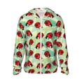 thumbnail image 1 of Fotbe Red Ladybugs And Leaf Chaqueta con Protección Solar UPF 50+ para Hombre y Mujer, Camisa con Capucha y Bolsillos-Large, 1 of 7