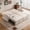 Flannel Beige, variant on 77.2'' Sleeper Sofa Bed Full Size, Flannel Pull Out Couch, 3In1 Convertible Futon Couches, Pre-installed, Modern Loveseat, USB, Side Pocket, for Small Space, Living Room, Apartment, Dark Gray