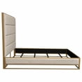 thumbnail image 5 of Nova Lifestyle Empire Eastern King Bed in Sand Fabric with Hand brushed Gold Metal Frame, 5 of 9