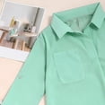 thumbnail image 4 of Long Beach Cover Ups for Women Women's 3/4 Sleeve V Neck Cover Up Shirt Dress Sheer Mesh Breathable Mini Dress for Beach Travel Green M, 4 of 4