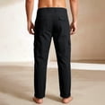 thumbnail image 4 of Tisuna Casual Pants For Mens Solid Color Zipper Button Straight Leg Trousers Breathable Fashion Male Work Street Pants Black Size Xxxl, 4 of 8