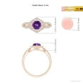 thumbnail image 5 of ANGARA Natural 0.45 Ct. Amethyst with Diamond Halo Ring in 14K Rose Gold for Women (Ring Size: 11.5), 5 of 10