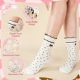 thumbnail image 5 of Bocaoying 5 Pairs Women Casual Ruffle Socks, Assorted Black White Ruffle Socks Girls, Breathable and Comfortable Cotton Knit Crew Sock Heart Design, 5 of 9